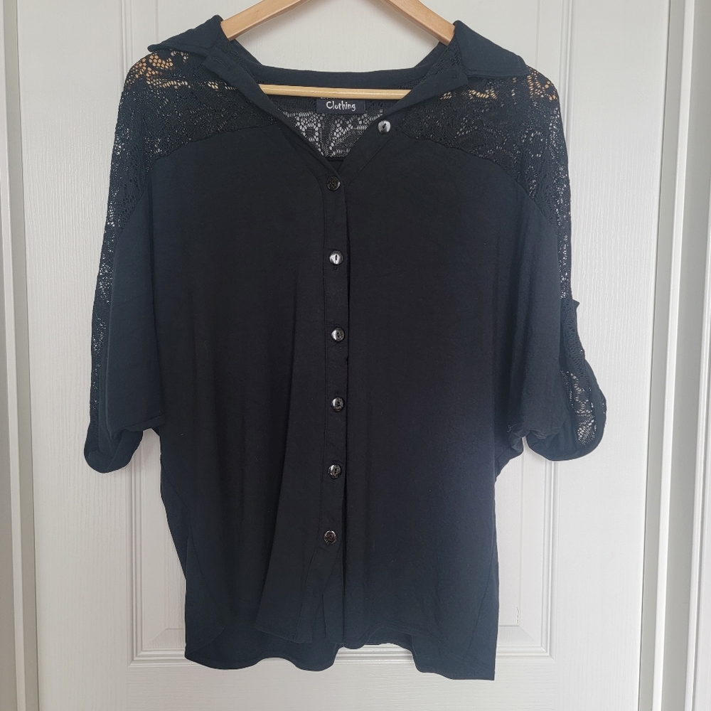RARE Broken doll lace button up by canadian designer